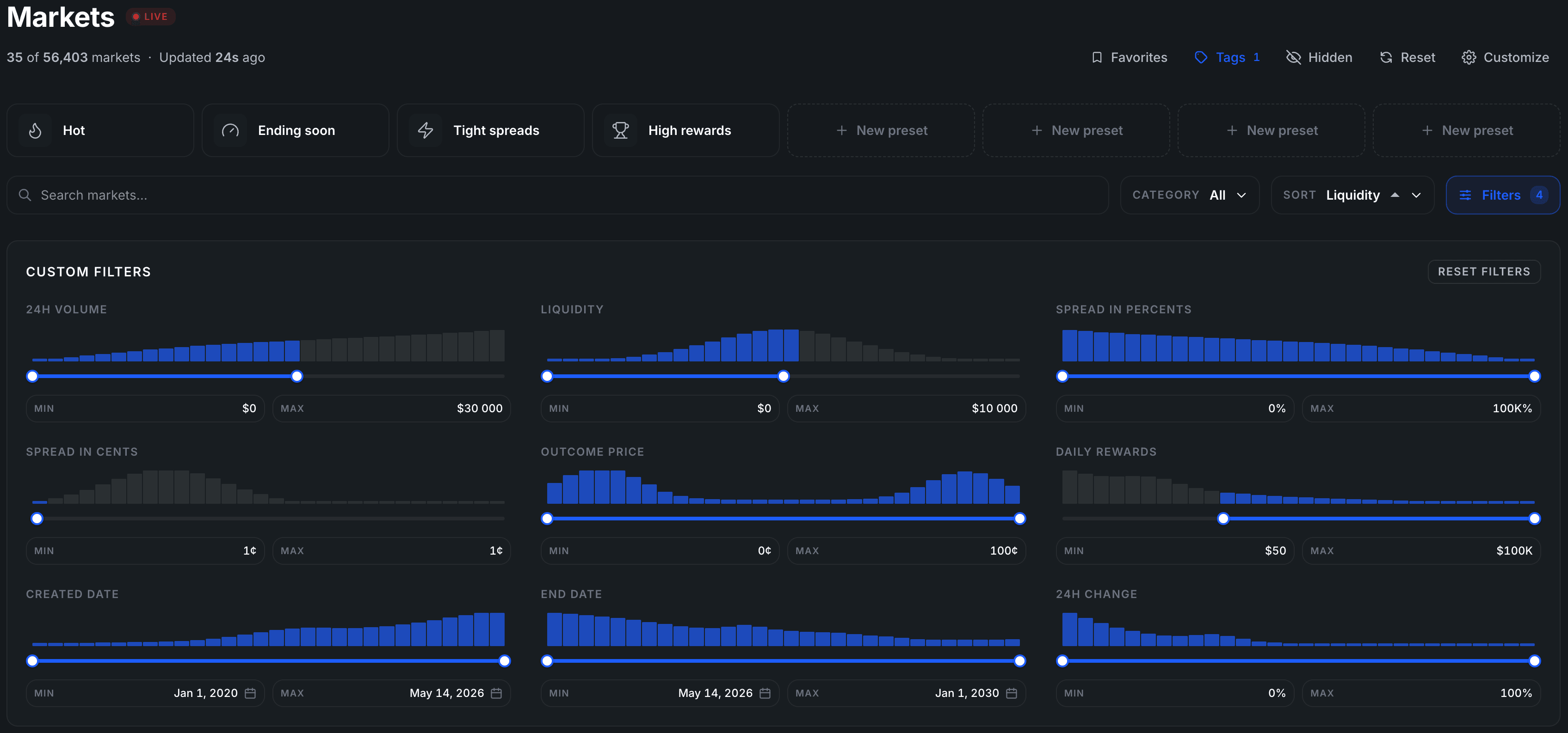 MarketScanner Settings